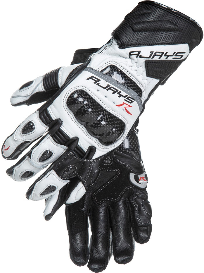 Rjays Men's Long Cobra 2 Carbon Gloves - White/Black