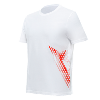 Dainese Casual Big Logo T-Shirt - White/Fluo-Red