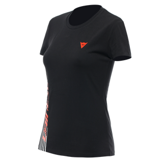 Dainese Casual Logo Lady T-Shirt - Black/Fluo-Red