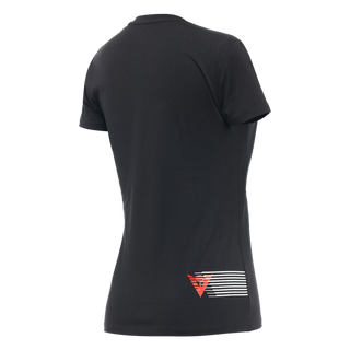 Dainese Casual Logo Lady T-Shirt - Black/Fluo-Red