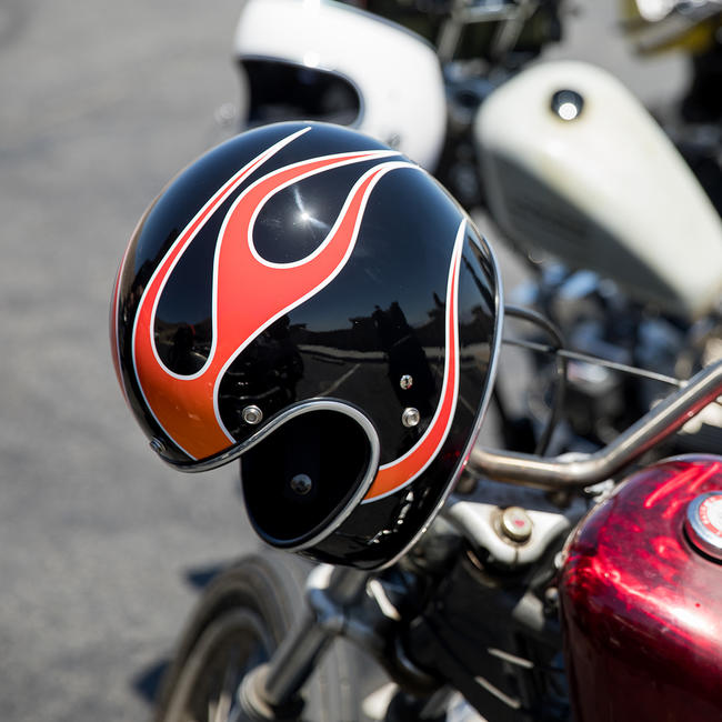 Biltwell Gringo ECE Motorcycle Helmet - Dice Flames - MotoHeaven