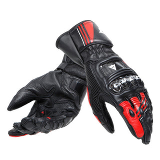 Dainese Druid 4 Leather Gloves - Black/Lava-Red/White