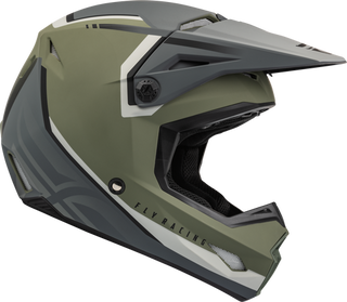 Fly Racing Youth Kinetic Vision Helmet - Olive Green/Grey