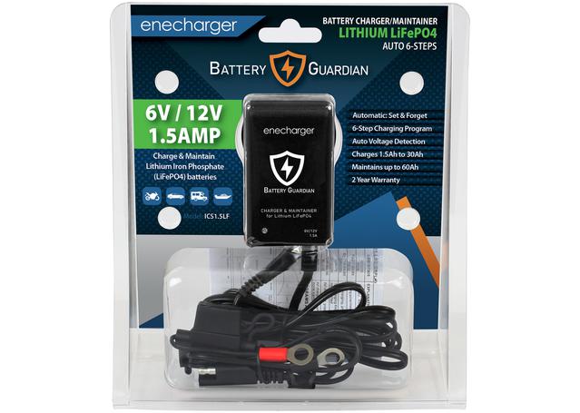 Enecharger ICS1.5LF Battery Guardian - 6V/12V 1.5A 6 Step Lifepo4 Battery Charger