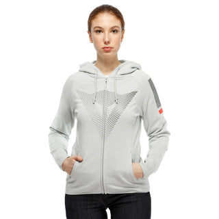 Dainese Fade Lady Hoodie - Glacier-Gray/Dark-Gray/Red