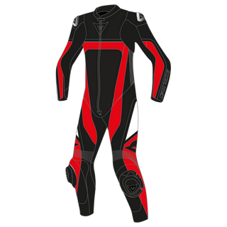 Dainese Gen-Z Junior 1Pc Perforated Leather Suit - Black/Fluo Red/Black