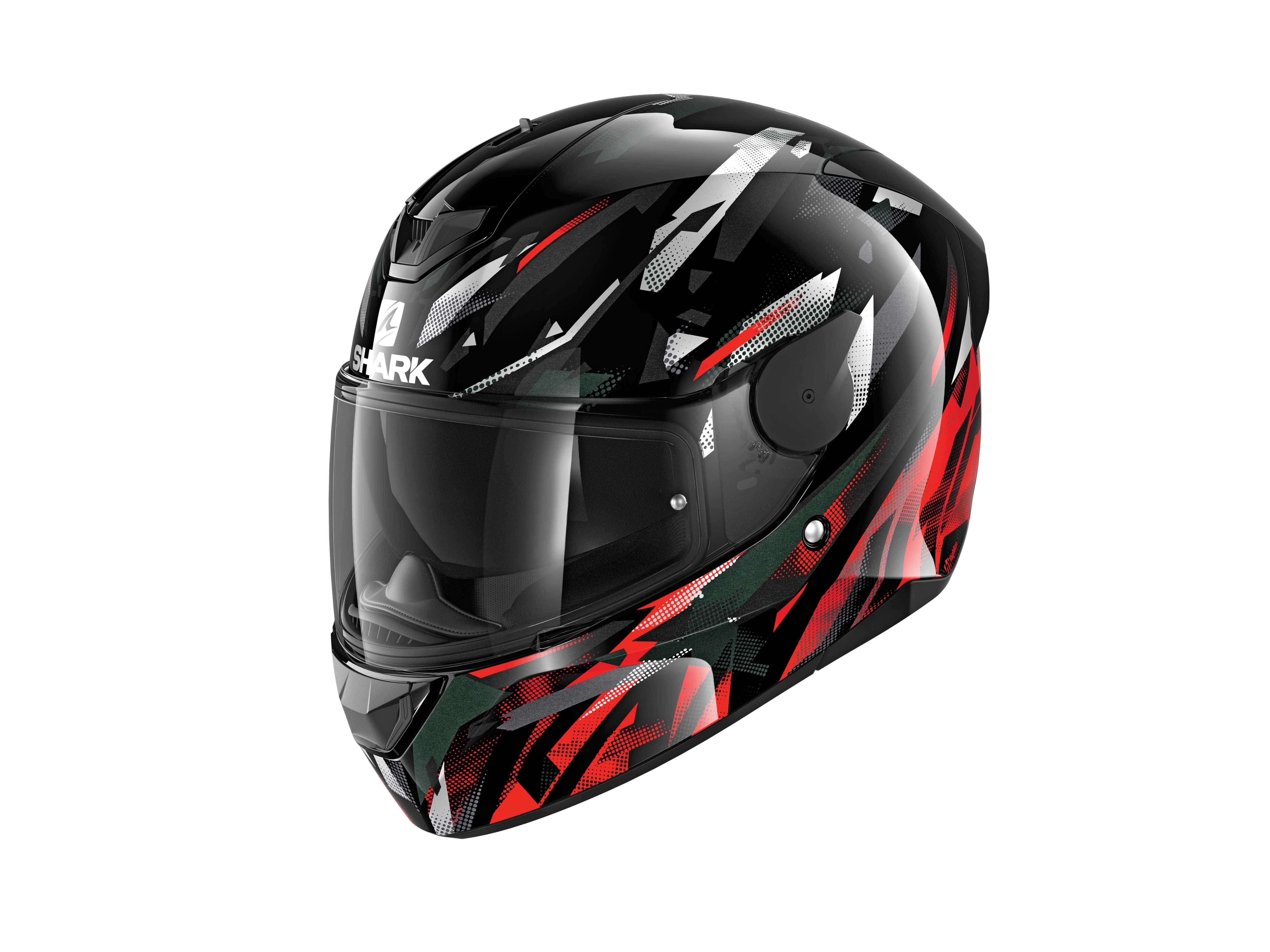 Shark Red White And Black Motorcycle Helmet SHARK Evo-Es Yari