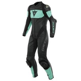 Dainese Imatra Lady 1Pc Perforated Leather Suit - Black/Aqua-Green