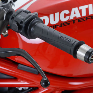 R&G Bar End Sliders for the Ducati DesertX '22-, Ducati Monster 1200R '16-, Monster 1200S '17-, Supersport (S) '17-'20, Supersport 950 '21- & Monster 950 (+) '21- & Monster 937 (+) '21-