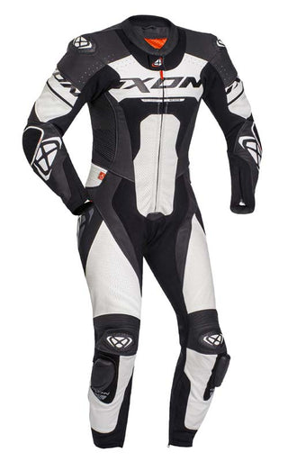 Ixon Jackal One Piece Leather Suit - Black/White