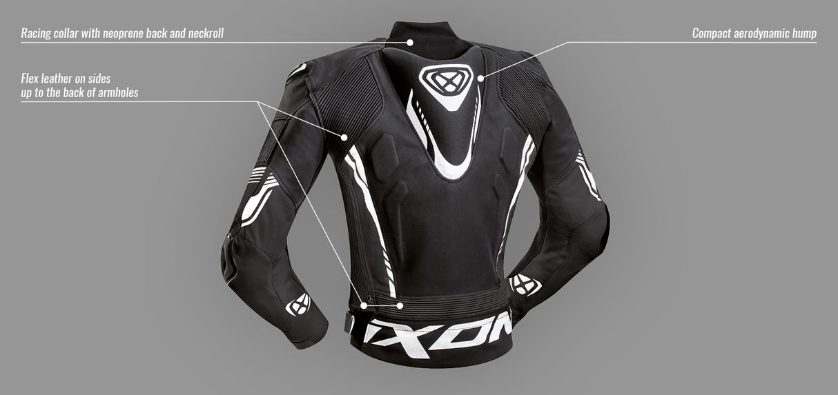 Ixon Vortex 2 Leather Jacket - Black/White
