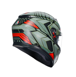 AGV K3 Decept Helmet - Matt Black/Green/Red