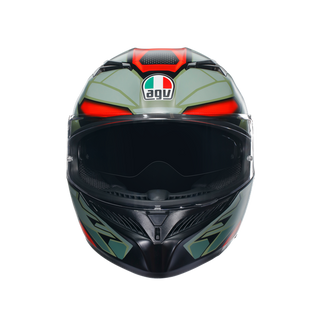 AGV K3 Decept Helmet - Matt Black/Green/Red