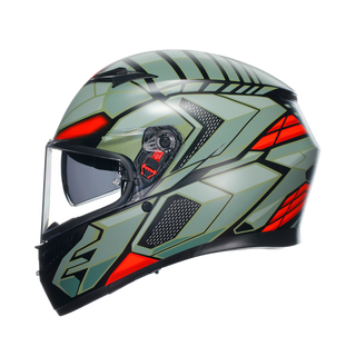 AGV K3 Decept Helmet - Matt Black/Green/Red