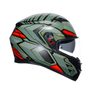 AGV K3 Decept Helmet - Matt Black/Green/Red