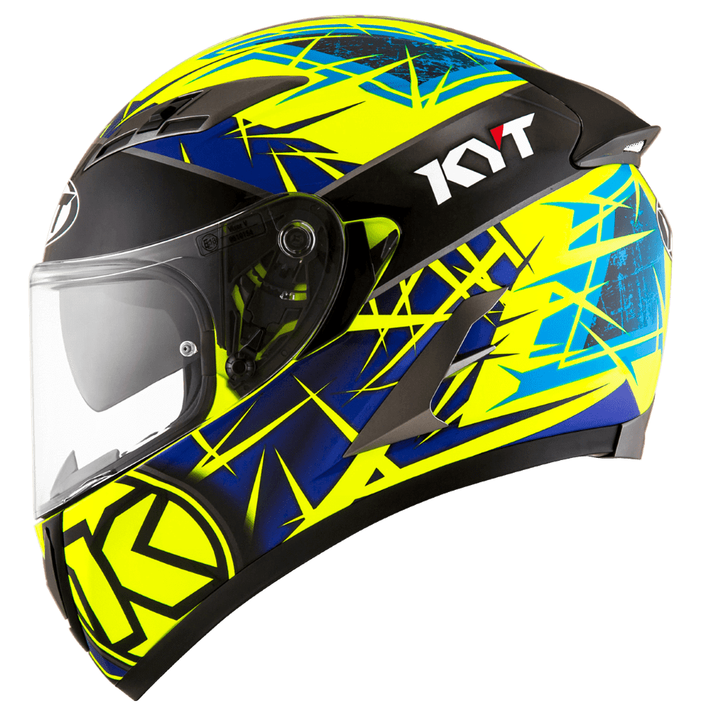KYT Falcon 2 Rift Helmet - Yellow Blue