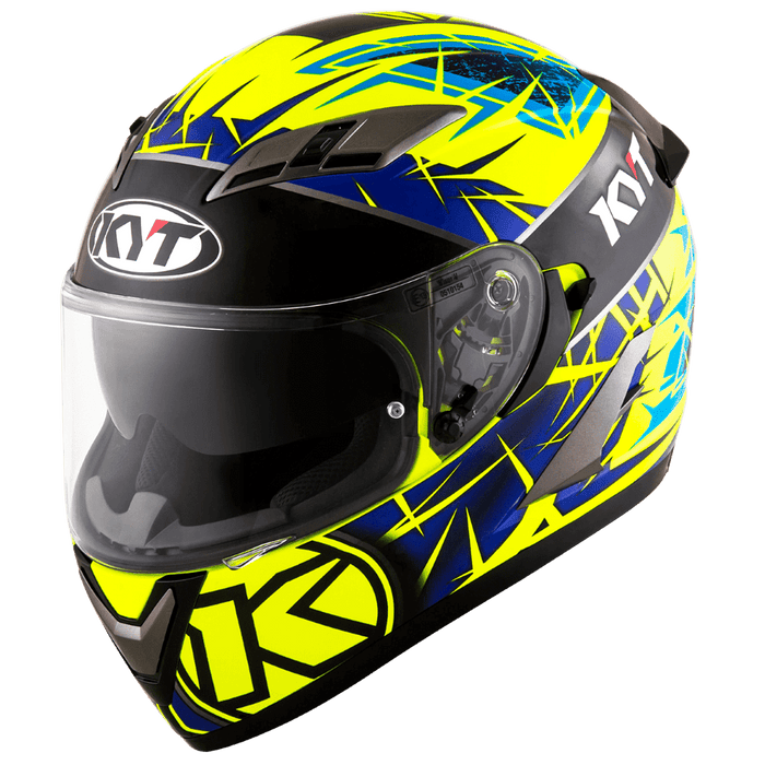 KYT Falcon 2 Rift Helmet - Yellow Blue