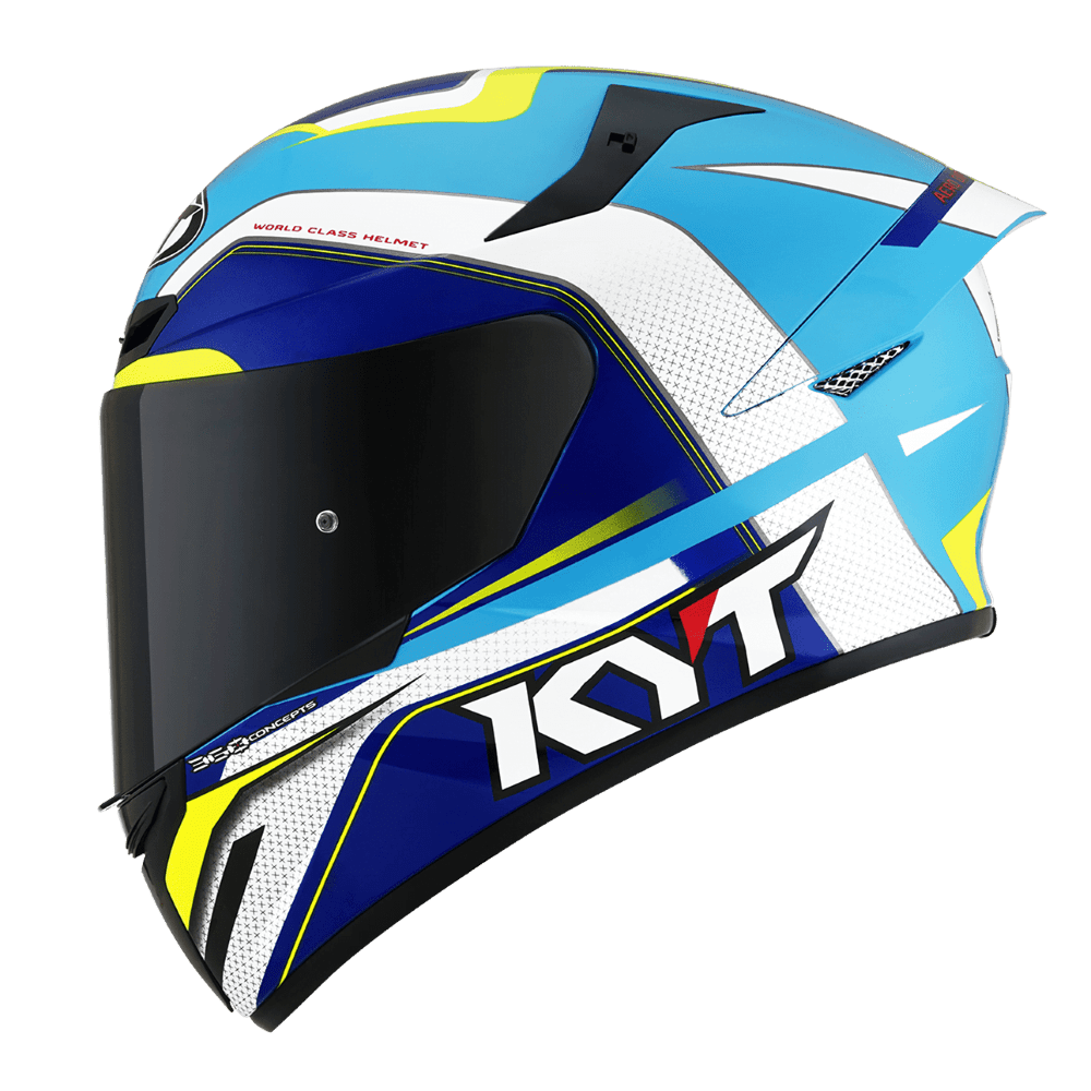 KYT TT-Course Grand Prix Helmet - White Blue