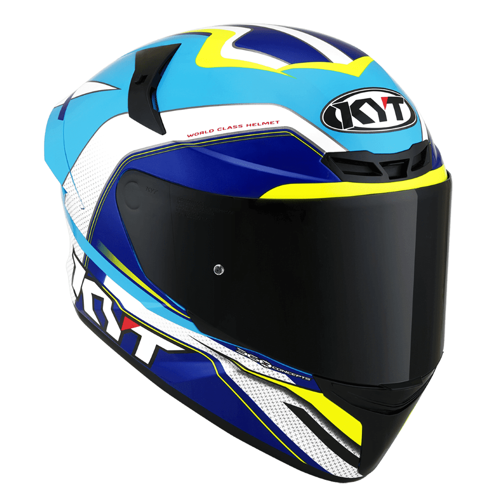 KYT TT-Course Grand Prix Helmet - White Blue