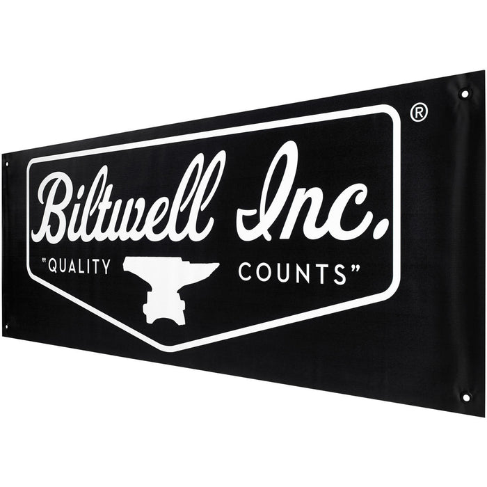 Biltwell Shield Logo Shop Banner - Black/white - Black/white - MotoHeaven