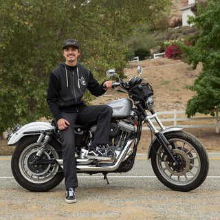 Biltwell Men's Wings Thin Hoodie - Black/Grey - MotoHeaven