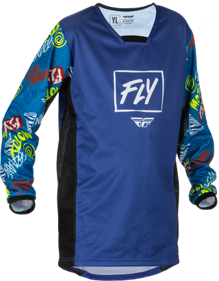 FLY Racing Kinetic Youth Jersey 2022 Rebel Blu Lt Blu