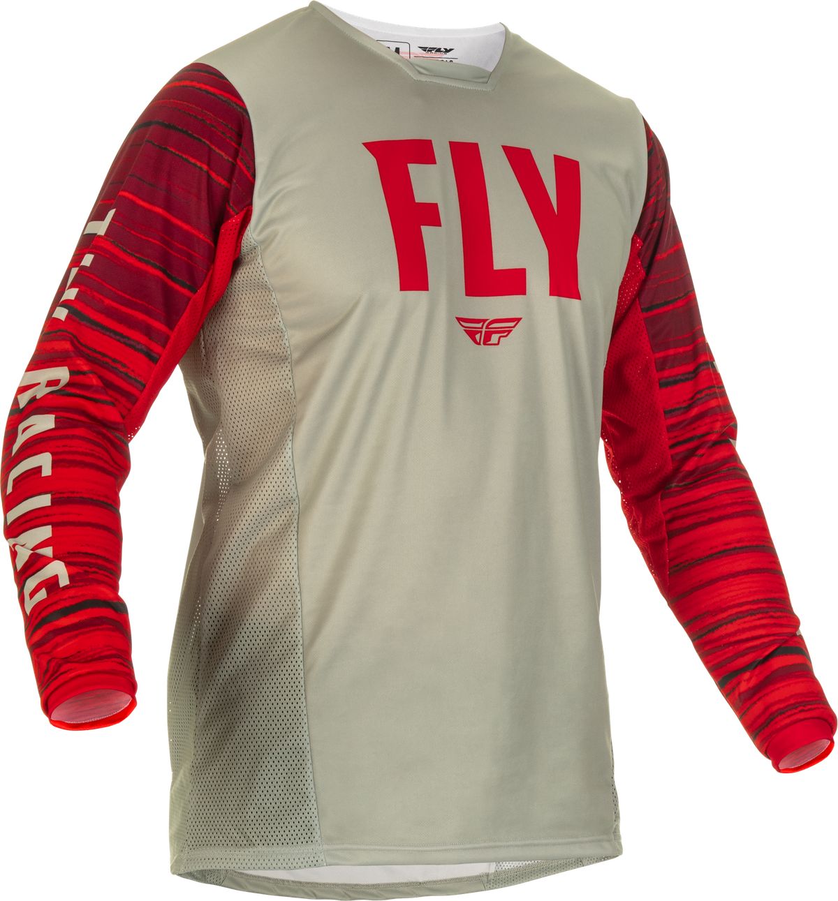 FLY Racing Kinetic Jersey 2022 Wave Lt Gry Red