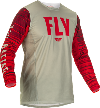 FLY Racing Kinetic Jersey 2022 Wave Lt Gry Red