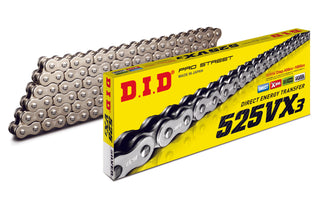 DID 525VX3 S&S -124 ZB  Pro Street  X-Ring  Silver Drive Chain