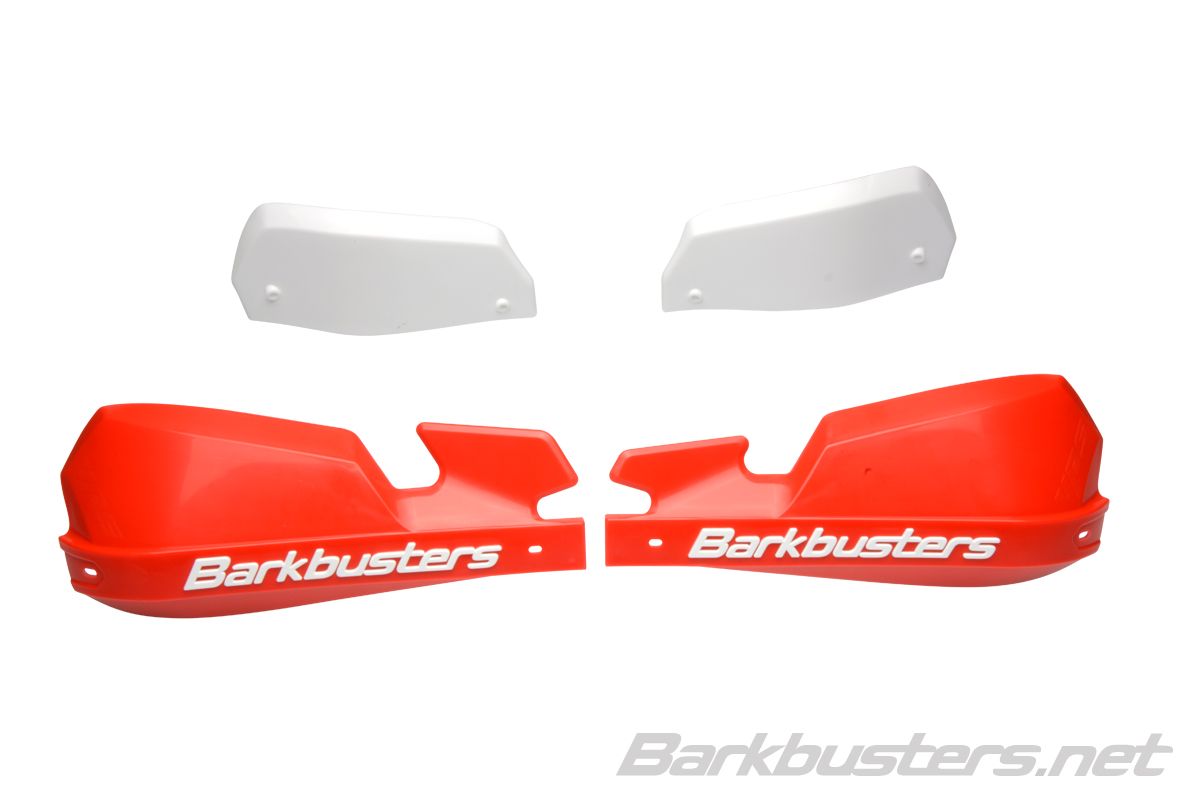Barkbusters Vps Plastic Guards Only - Red With Deflectors In White