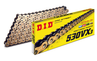 DID 530/50VX3 GB -122 ZB Pro Street X-Ring Drive Chain - Gold/Black