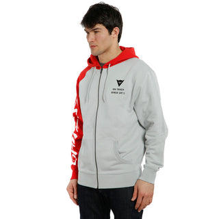 Dainese Paddock Hoodie - Glacier-Gray/Lava-Red/Black