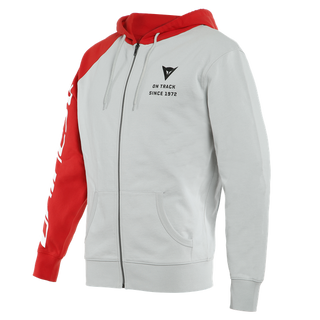 Dainese Paddock Hoodie - Glacier-Gray/Lava-Red/Black