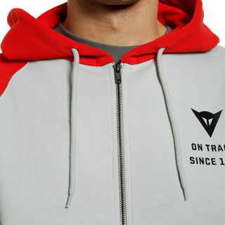 Dainese Paddock Hoodie - Glacier-Gray/Lava-Red/Black