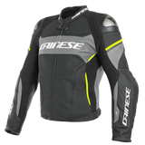 Dainese Racing 3 D-Air Perforated Jacket - Black-Matt/Charcoal-Grey/Fluo-Yellow