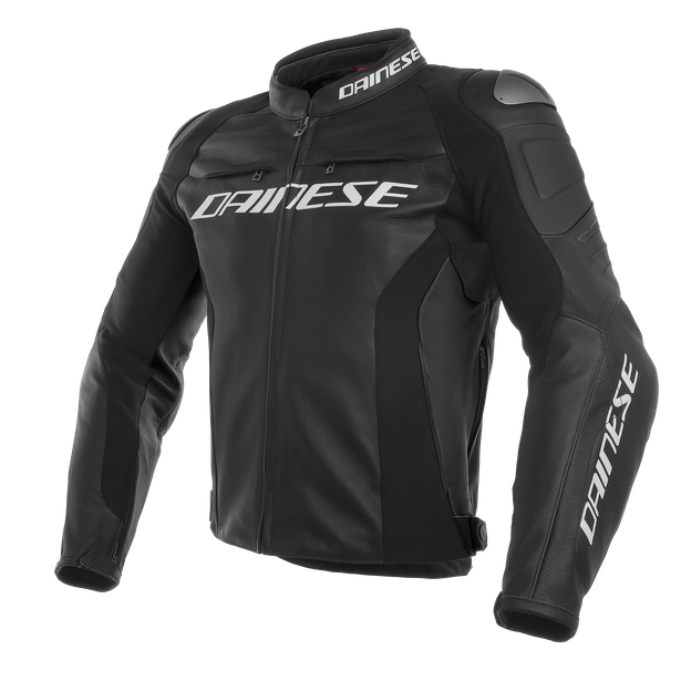 Dainese Racing 3 Leather Jacket - Black/Black/Black