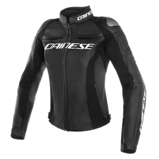 Dainese Racing 3 Lady Perforated Leather Jacket - Black/Black/Black