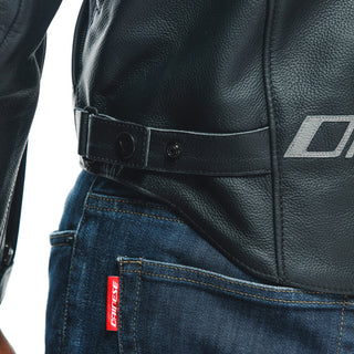 Dainese Racing 4 Leather Jacket - Black/Black