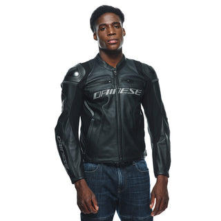 Dainese Racing 4 Leather Jacket - Black/Black