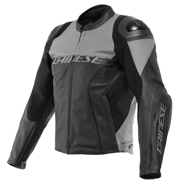 Dainese Racing Perforated Leather Jacket Black/Fcharcocal Gray