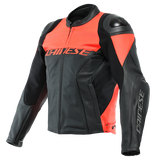 Dainese Racing 4 Perforated Leather Jacket - Black/Fluo-Red