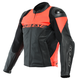 Dainese Racing 4 Perforated Leather Jacket - Black/Fluo-Red