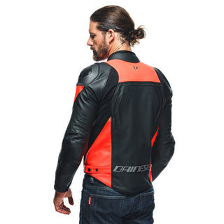 Dainese Racing 4 Perforated Leather Jacket - Black/Fluo-Red