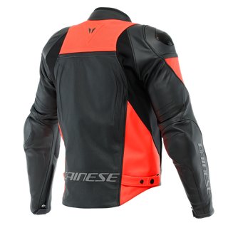 Dainese Racing 4 Perforated Leather Jacket - Black/Fluo-Red