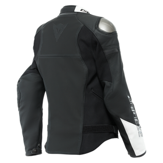 Dainese Rapida Lady Perforated Leather Jacket - Black-Matt/Black-Matt/White