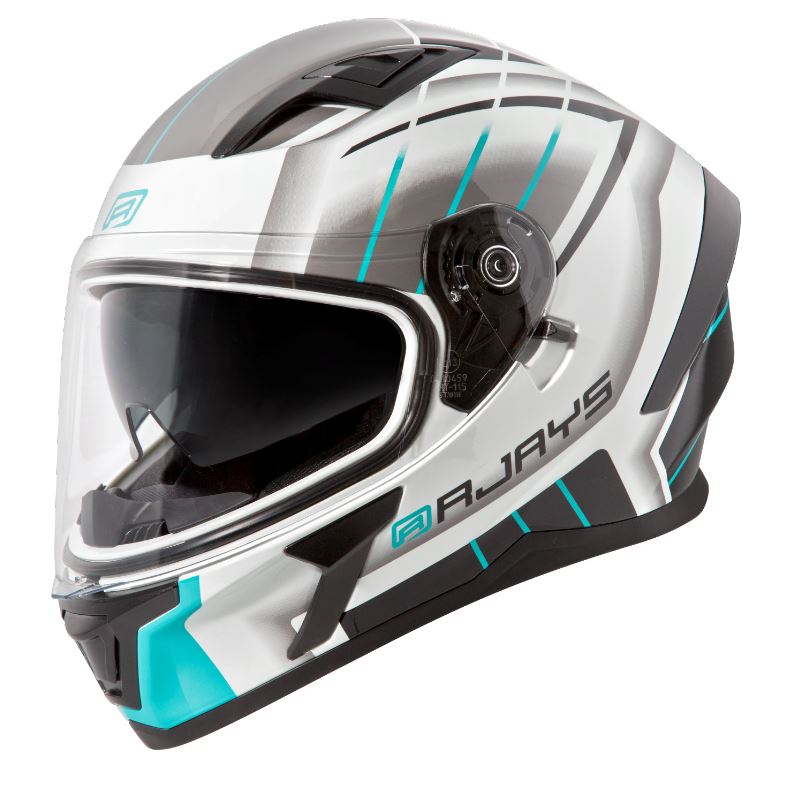 Rjays Apex III Switch Helmet - White/Grey/Aqua