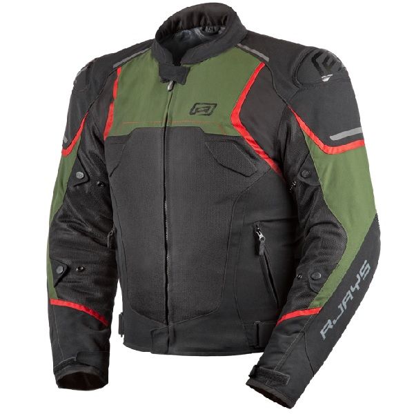Rjays Pace Airflow Men's Textile Jacket - Black/Military Green