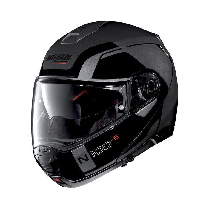 Nolan N100-5 Consistency N-Com 20 Helmet - Flat Grey/Black - MotoHeaven