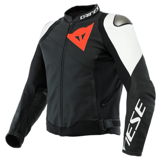 Dainese Sportiva Leather Jacket - Black-Matt/Black-Matt/White