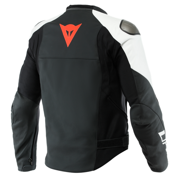 Dainese Sportiva Leather Jacket - Black-Matt/Black-Matt/White